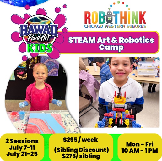STEAM Art + Robotics Camp at Hawaii Fluid Art (2025-07-07 - 2025-07-11)